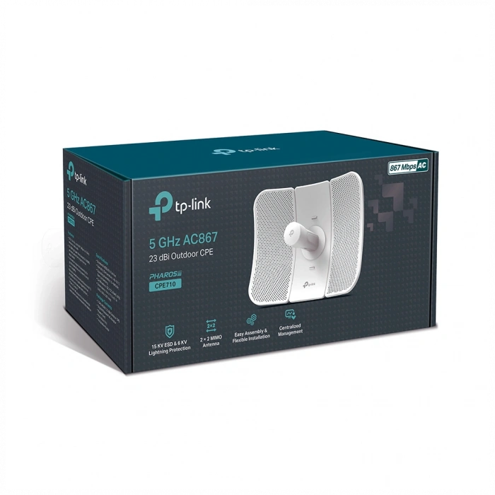 TP-LINK CPE710, 867Mbps, 5Ghz WiFi, 23dbi Anten, Noktadan Noktaya, Dış Mekan, Access Point CPE