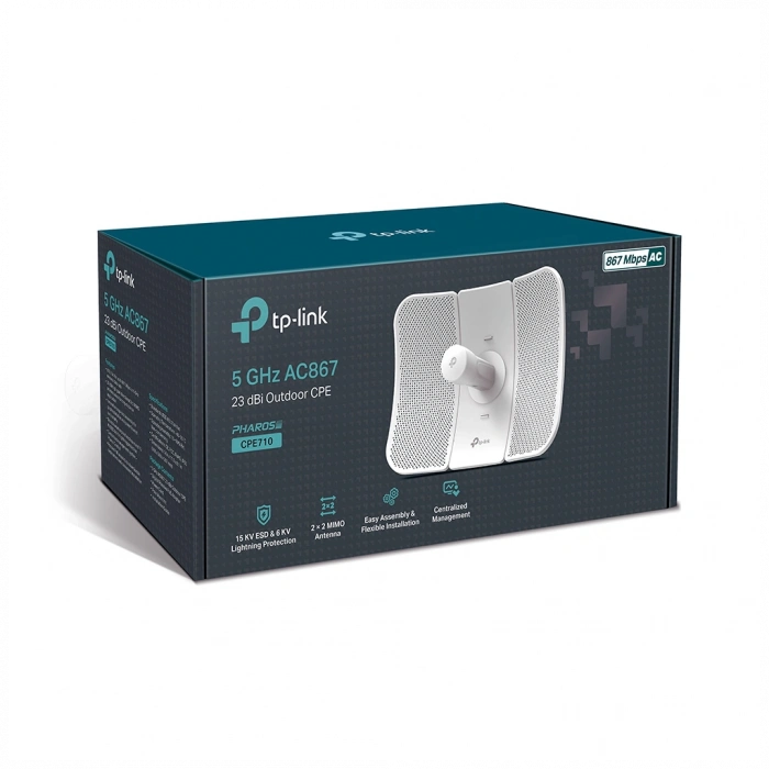 TP-LINK CPE710, 867Mbps, 5Ghz WiFi, 23dbi Anten, Noktadan Noktaya, Dış Mekan, Access Point CPE