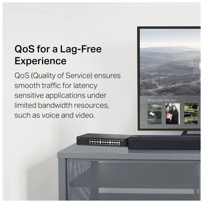 TP-LINK LS1024G, Green Tech, 24 Port GigaBit, Yönetilemez, Metal Kasa, Masaüstü Switch