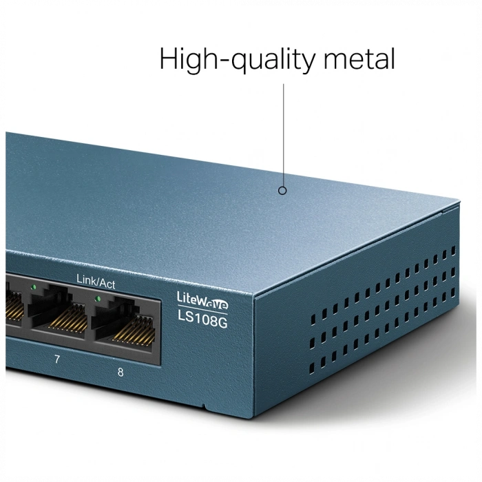 TP-LINK LS108G, Green Tech, 8 Port GigaBit, Yönetilemez, Masaüstü Switch