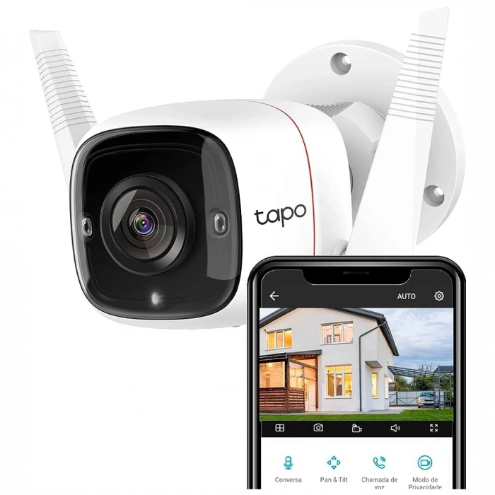 TP-LINK Tapo TC65 (C310), 3,0Mpix, İç ve Dış Mekan, IP66, WiFi, 30Mt. Gece Görüşü, İki Yönlü Ses Güvenlik Kamerası