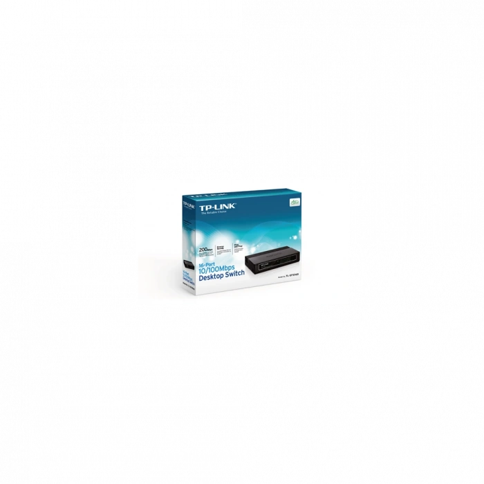 TP-LINK TL-SF1016D, 16 Port, MegaBit, Yönetilemez, Masaüstü Switch