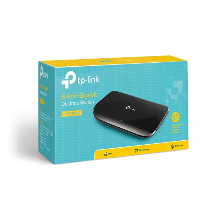 TP-LINK TL-SG1008D, 8 Port, GigaBit, Yönetilemez, Masaüstü Switch
