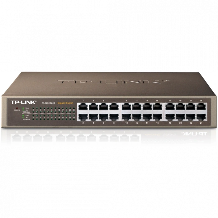 TP-LINK TL-SG1024D, 24 Port, GigaBit, Yönetilemez, Metal Kasa, Rackmount Switch