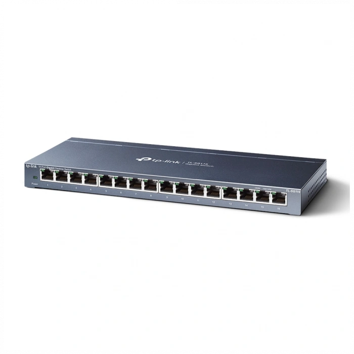 TP-LINK TL-SG116(UN) V2, 16 Port, GigaBit, Metal Kasa, Masaüstü Switch