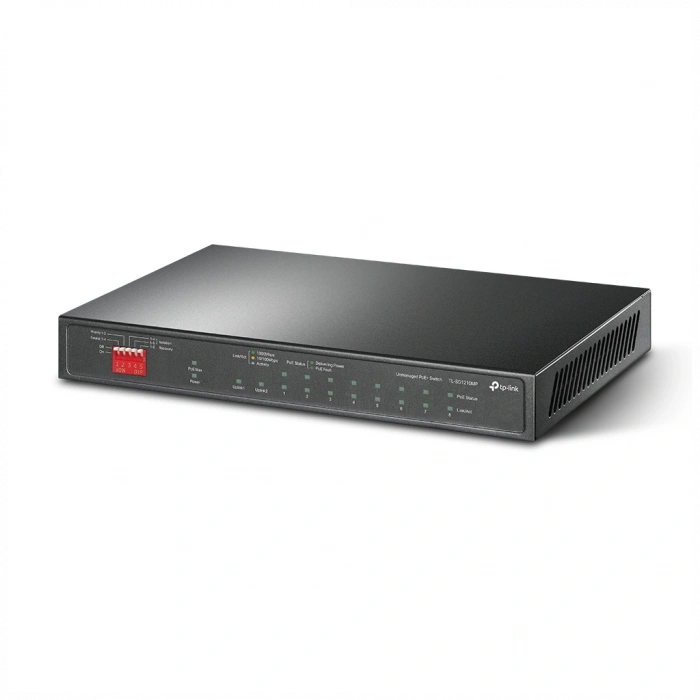 TP-LINK TL-SG1210MP, 8 Port, GigaBit, PoE 123W, 1 Port GigaBit Lan, 1 Port GigaBit SFP, Yönetilebilir, Metal Kasalı Switch