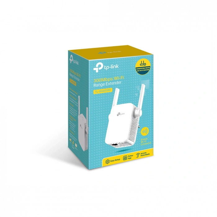 TP-LINK TL-WA855RE, 300Mbps, 2,4Ghz, WPS Butonu, 1Port Megabit Lan, Menzil Genişletici