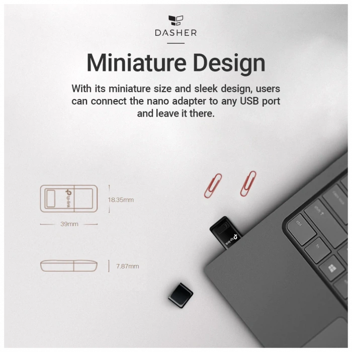 TP-LINK TL-WN823N, 300Mbps, 2.4Ghz, Dahili Anten, Mini Tasarım, USB2.0, WIRELESS ETHERNET