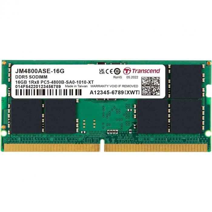 TRANSCEND 16GB DDR5 4800MHZ CL40 NOTEBOOK RAM VALUE JM4800ASE-16G
