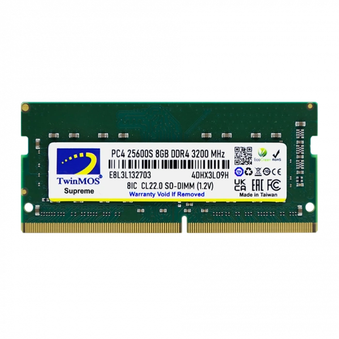 TWINMOS 8GB DDR4 3200MHZ NOTEBOOK RAM VALUE MDD48GB3200N