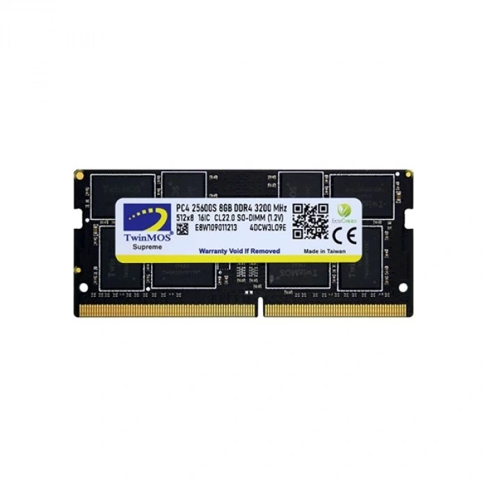 TWINMOS 8GB DDR4 3200Mhz NOTEBOOK RAM VALUE MDD48GB3200N