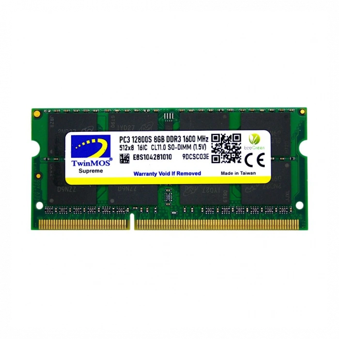TwinMOS MDD38GB1600N, 8GB, DDR3, 1600MHz, 1.5V Notebook Ram