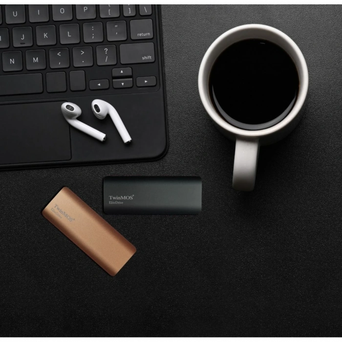 TwinMOS PSSD2TBMEDB, 2TB, Taşınabilir External SSD, USB 3.2, Type-C (Dark Grey)