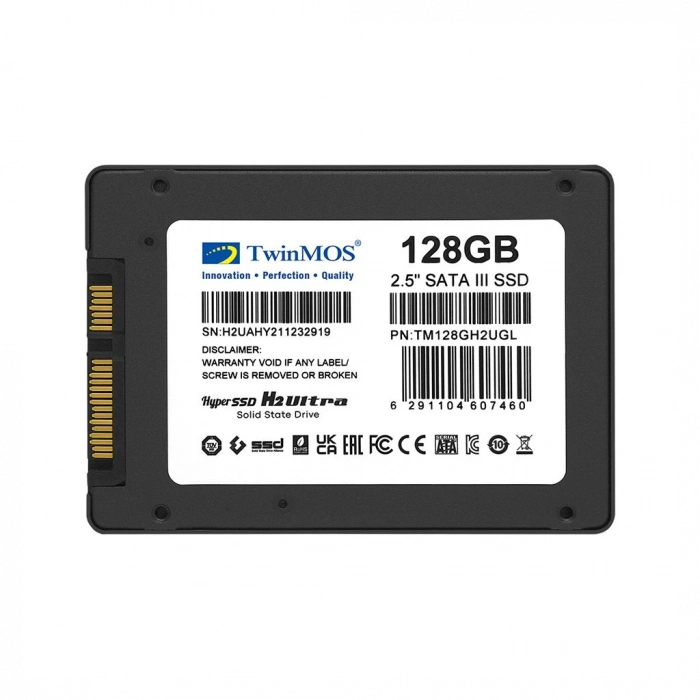 TwinMOS TM128GH2UGL, 128GB, 2.5" SATA3, SSD, 580-550Mb/s, 3DNAND, Grey