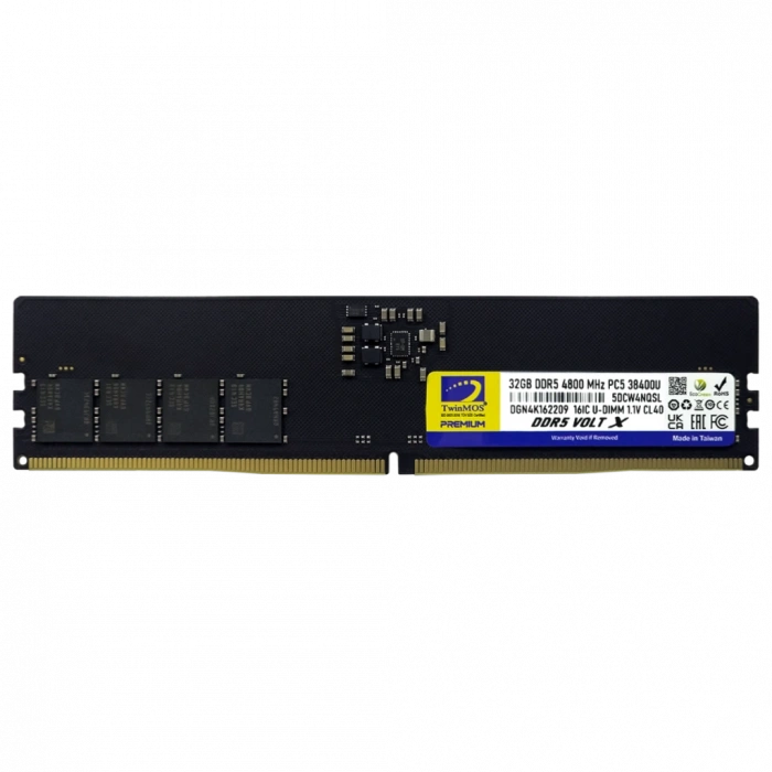 TwinMOS TMD532GB4800U40, 32GB, DDR5, 4800MHz,  CL40, 1.1V Desktop Ram