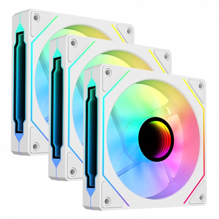 VENTO VF1204FIW, 120mm, ARGB, Kasa Fanı,  3-lü Paket, Beyaz