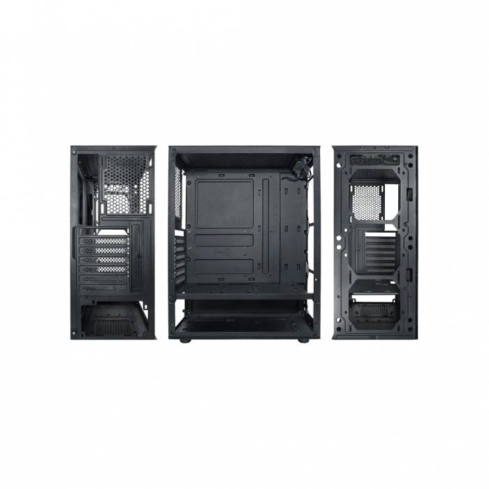 VENTO VG10F Mid Tower, 500W Siyah, Temperli Cam, RGB, ATX GAMING KASA