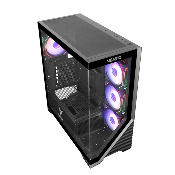 VENTO VG4202FLA ATX Tower, 750W 80+ Siyah,  Temperli Cam, RGB, Mesh, ATX GAMING KASA