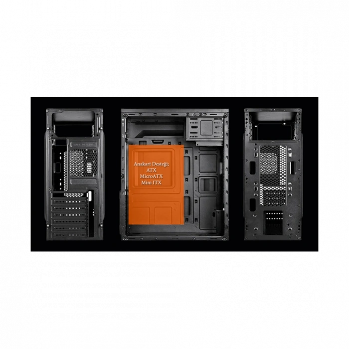 VENTO VS114F Mid Tower, 400W Siyah, Kurumsal KASA