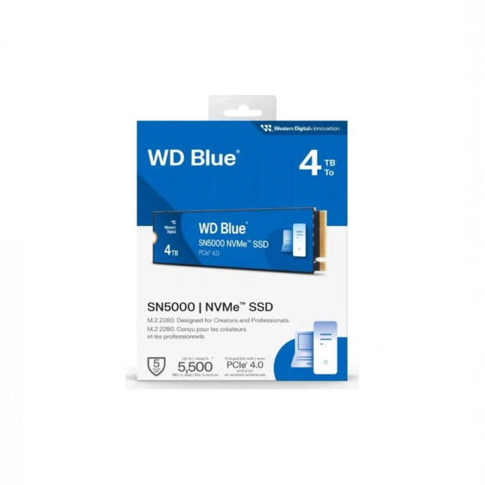 WD Blue SN5000, WDS400T4B0E, 4TB, 5500/5000, Gen4, NVMe PCIe M.2 2280,  SSD
