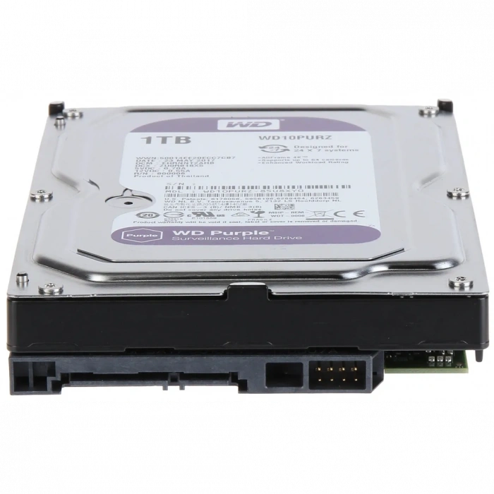 WD PURPLE, WD10PURZ, 3.5" 1TB, 64Mb, 5400 Rpm, 7/24 Güvenlik, HDD