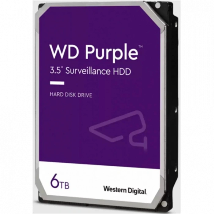 WD PURPLE, WD64PURZ, 3.5", 6TB, 256Mb, 5400 Rpm, 7/24 Güvenlik, HDD (Türkiye Distribütörü Garantili)