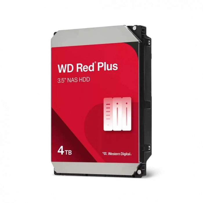 WD RED Plus, WD40EFZZ, 3.5", 4TB, 128Mb, 5400 Rpm, 7/24 GÜVENLİK-NAS-SERVER, HDD