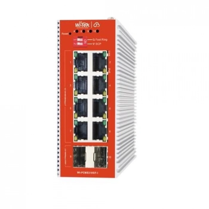 WI-TEK 8port 120w FULL PoE WI-PCMS310GF-I GIGABIT 2X SFP Yönetilebilir Endüstriyel Switch