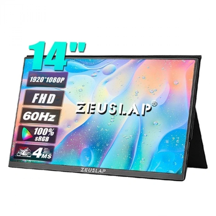 ZEUSLAP 14 IPS ZL14P 4MS 60Hz TYPE-C Taşınabilir Monitör (1920 X 1080)