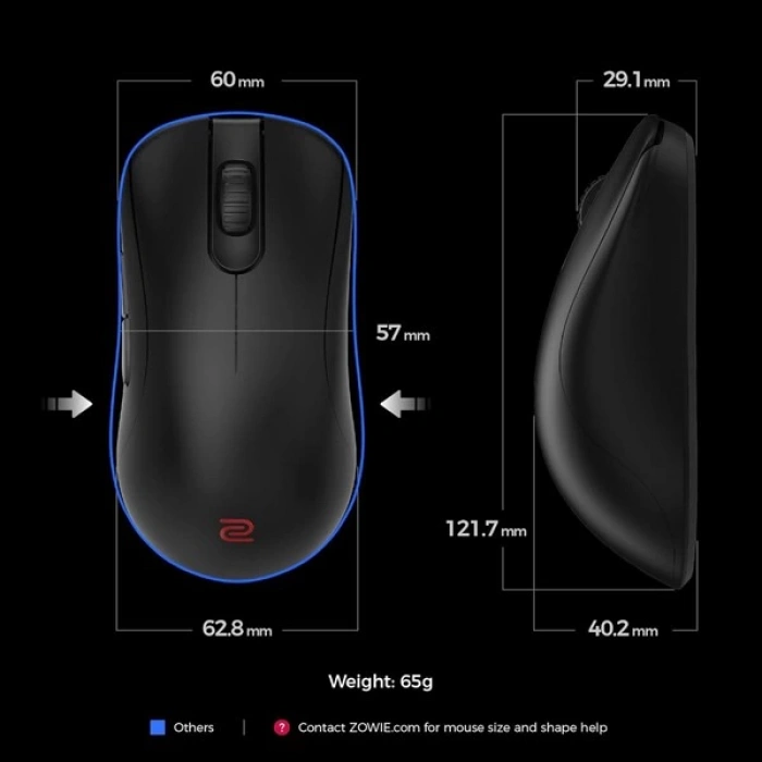 ZOWIE ZA13-DW 4K 4000Hz Küçük Boy Simetrik Kablosuz E-Spor Oyuncu Mouse