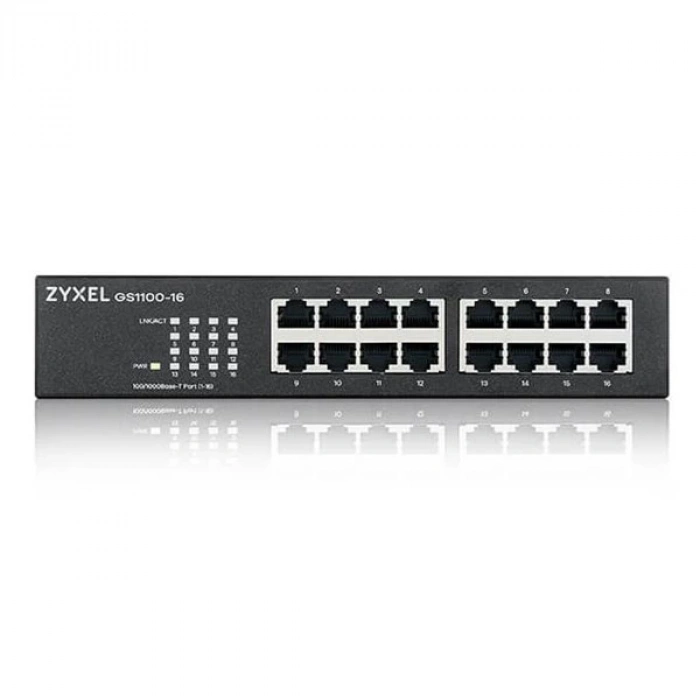 ZyXEL 16port GS1100-16 GIGABIT Yönetilemez Switch Masaüstü