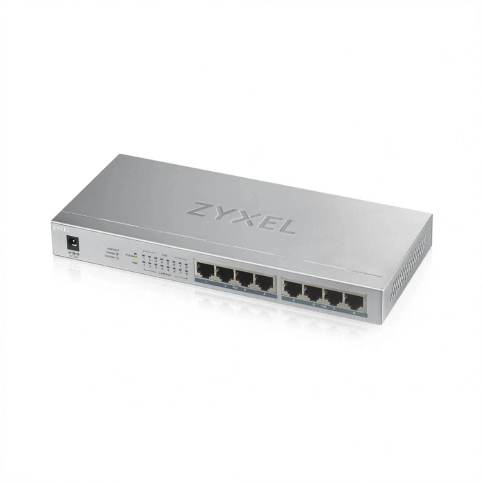 ZyXEL GS1008HP, 8 Port, GigaBit, PoE 60W, Yönetilemez, Masaüstü Switch