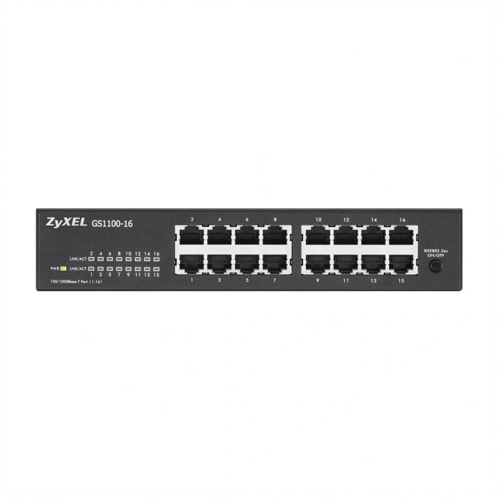 ZyXEL GS1100-16 V3, 16 Port, GigaBit, Yönetilemez, Masaüstü Switch