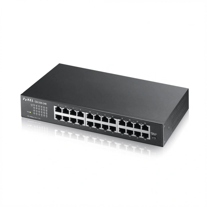 ZyXEL GS1100-24E V3, 24 Port, GigaBit, Yönetilemez, Sessiz, Rackmount Switch