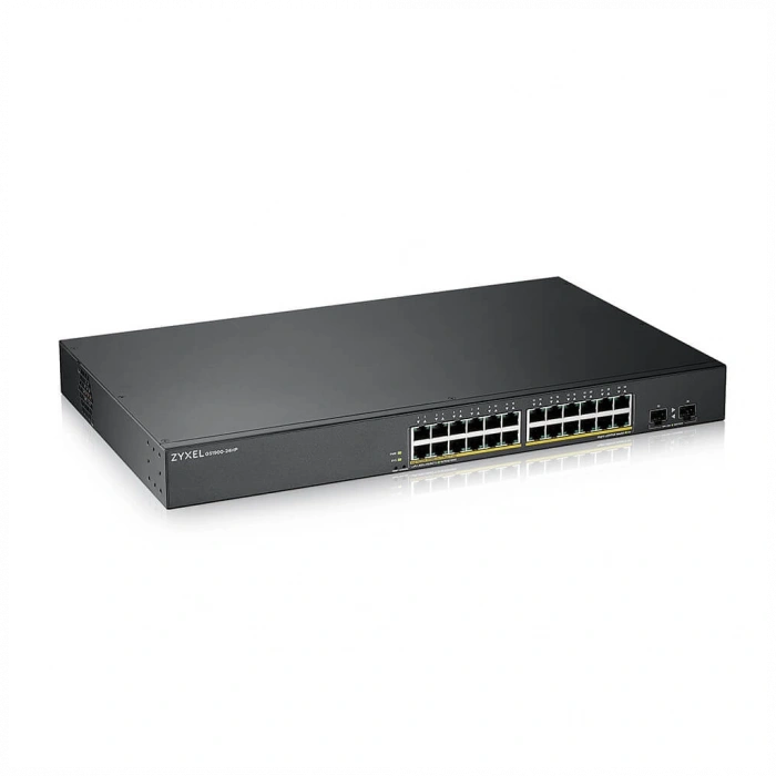 ZyXEL GS1900-24HP V2, 24 Port, GigaBit, PoE 170W, 2 Port GigaBit SFP, Yönetilebilir, Rackmount Switch