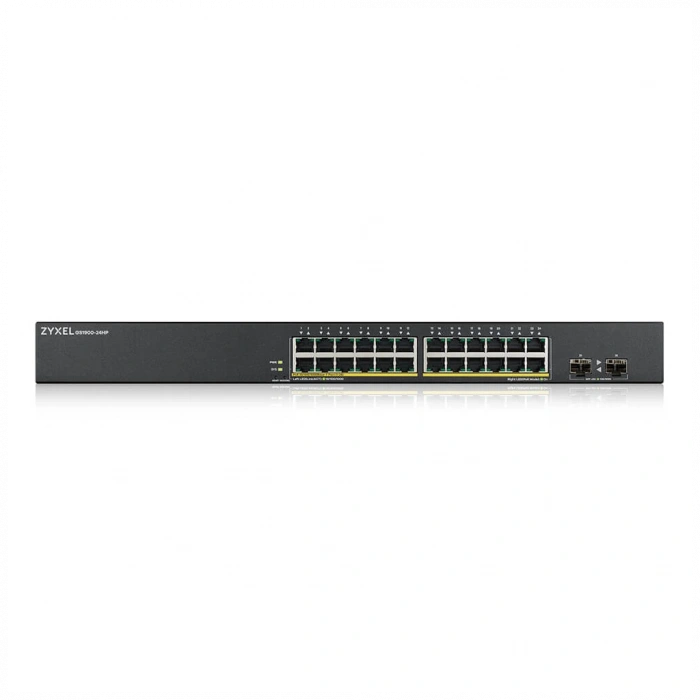 ZyXEL GS1900-24HP V2, 24 Port, GigaBit, PoE 170W, 2 Port GigaBit SFP, Yönetilebilir, Rackmount Switch
