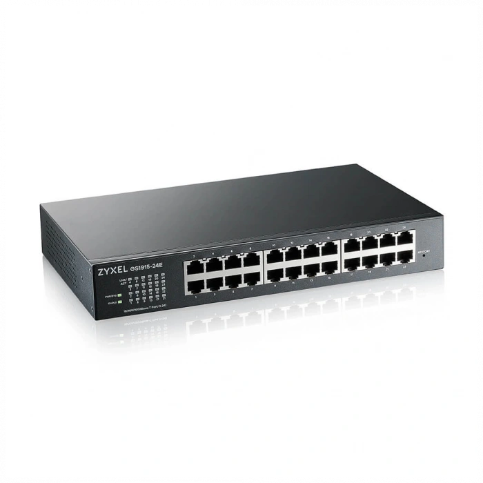 ZyXEL GS1915-24E, 24 Port, GigaBit, Yönetilebilir, Sessiz, Masaüstü Switch