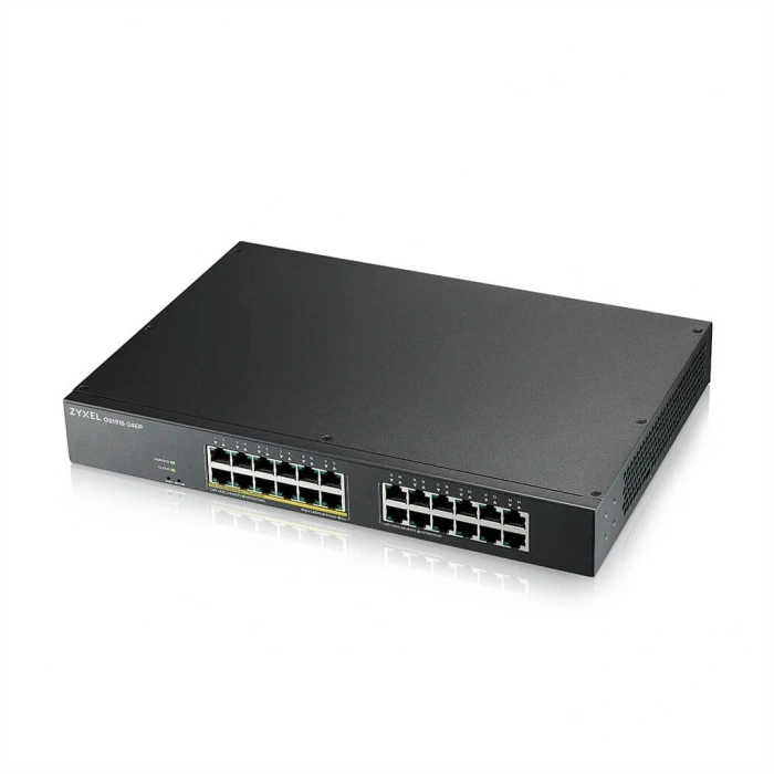 ZyXEL GS1915-24EP, 24 Port, GigaBit, 12 Port PoE, Yönetilebilir, Sessiz, Masaüstü Switch