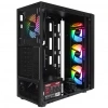 EVEREST FACED-V5, Mesh, 600W, 4x12cm Sabit Rainbow Fan, Temperli Cam Yan Panel, ATX, GAMING KASA