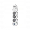FLY 3393-01, 3 Soket, 2 USB, Akım Korumalı Priz, 2.1A, Anahtarlı, 2Mt Kablo, (Beyaz)