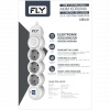 FLY 3393-01, 3 Soket, 2 USB, Akım Korumalı Priz, 2.1A, Anahtarlı, 2Mt Kablo, (Beyaz)