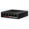 HILOOK NS-0105P-35(B), 4 Port, Megabit, PoE 35W, 1 Port Megabit Uplink, Long Range 250Metre, Yönetilemez, Masaüstü Switch