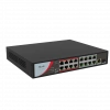 HILOOK NS-0318P-130(B), 16 Port, Megabit, PoE 130W, 1 Port GigaBit Lan, 1 Port GigaBit SFP, Long Range 250Metre, Yönetilemez, Masaüstü Switch
