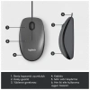 LOGITECH 910-006652, M100 Siyah, USB Kablolu, 1000dpi, Optik, 3 Tuşlu, Mouse