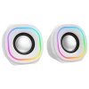 MIKADO MD-180 2.0 3W*2 Beyaz RGB Aydınlatmalı USB + 3.5mm USB 5V Speaker Hoparlör