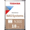 TOSHIBA N300, HDWG51JUZSVA, 3.5", 18TB, 512Mb 7200 Rpm, SATA3, 7/24 NAS, SERVER, HDD (Türkiye Distribütörü Garantili)