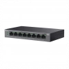 TP-LINK LS108GP, Green Tech, 8 Port GigaBit, PoE 62W, Yönetilemez, Metal Kasalı Switch