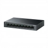 TP-LINK LS109P, Green Tech, 8 Port MegaBit, POE 63W, 1 Port Uplink, Long Range 250Mt, Yönetilemez, Metal Kasalı Switch
