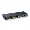 ZyXEL GS1100-10HP, 8 Port, Gigabit, PoE 130W, 2 Port GigaBit SFP, Yönetilemez, Masaüstü Switch