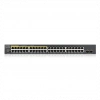 ZyXEL GS1900-48HP V2, 48 Port, Gigabit, 24 Port PoE 170W, 2 Port GigaBit SFP, Yönetilebilir, Rackmount Switch